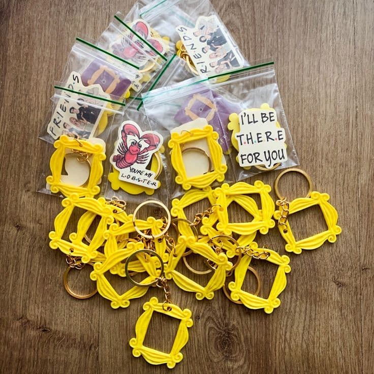 Yellow miniature frame keyrings